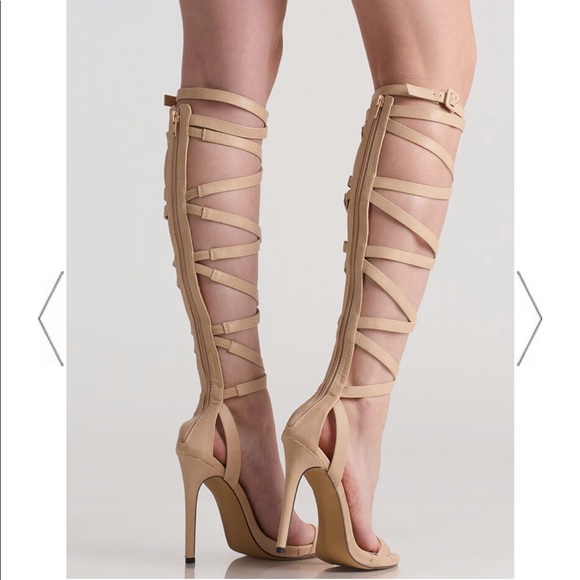Nude gladiator heeled sandals 👡 - Picture 3 of 3